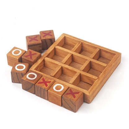 Wooden Noughts and Crosses Game