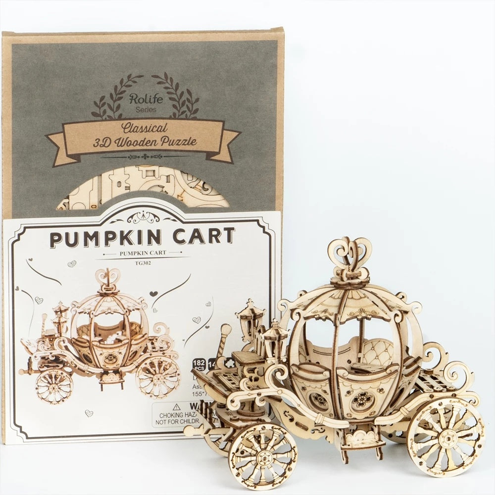 Robotime Pumpkin Carriage Cart Model 3D Wooden Puzzle