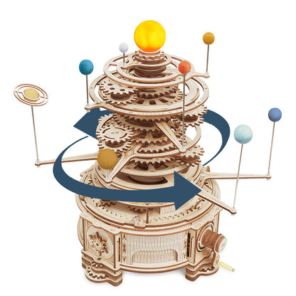 Robotime Rokr 316PCS Mechanical Solar System Orrery DIY Wooden Model Kit