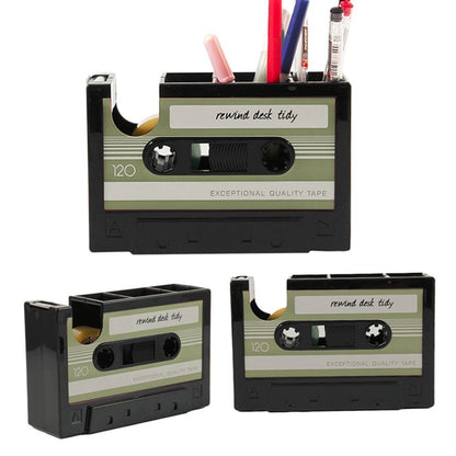 Cassette Tape Dispenser Pen Holder Pencil Pot