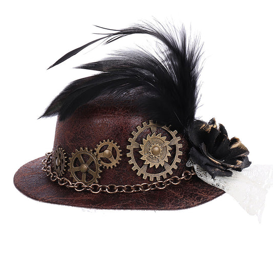 Steampunk Gothic Mini Top Hat Hair Clip