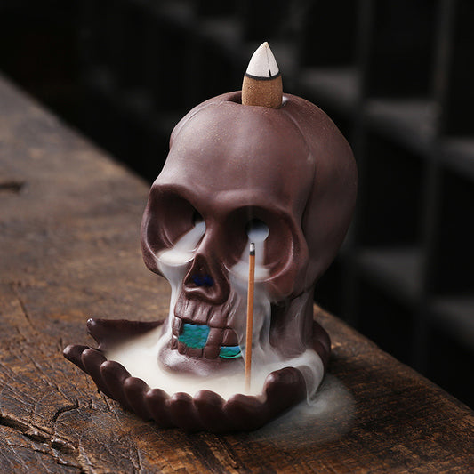 Skull Backflow Light Up Incense Burner Home Decor