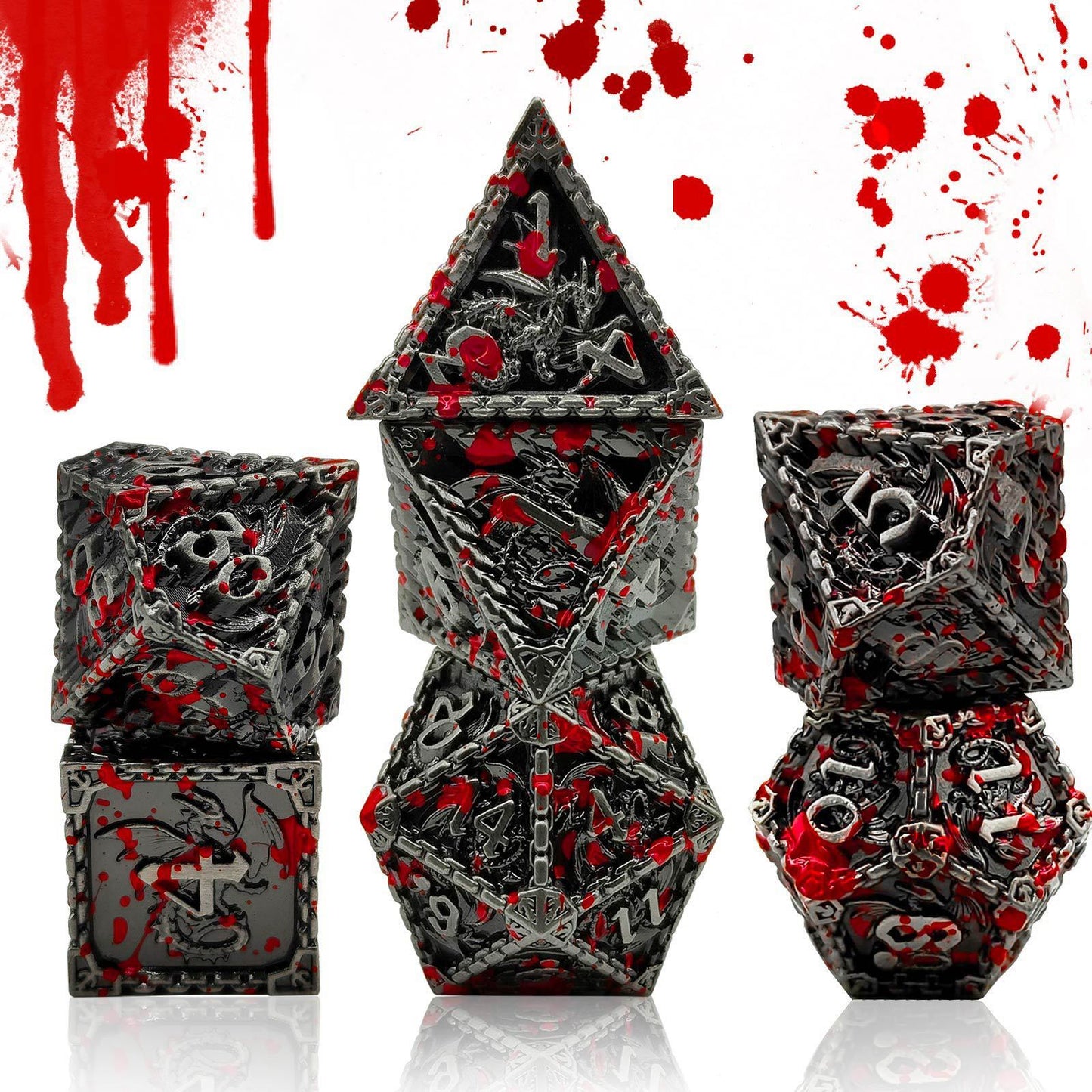 Metal Dragon Polyhedral Dice Set