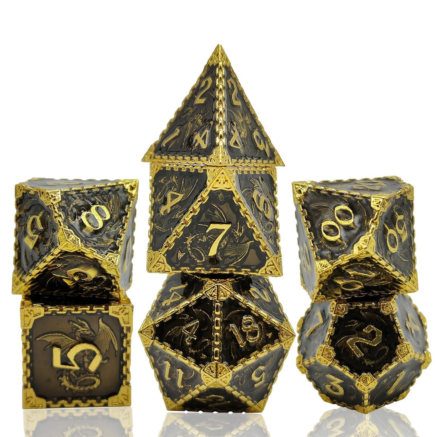 Metal Dragon Polyhedral Dice Set