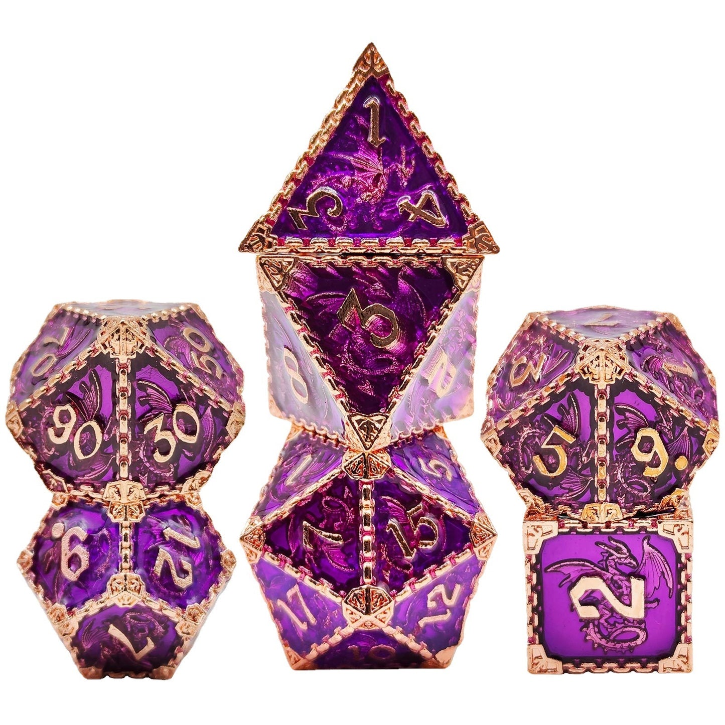 Metal Dragon Polyhedral Dice Set