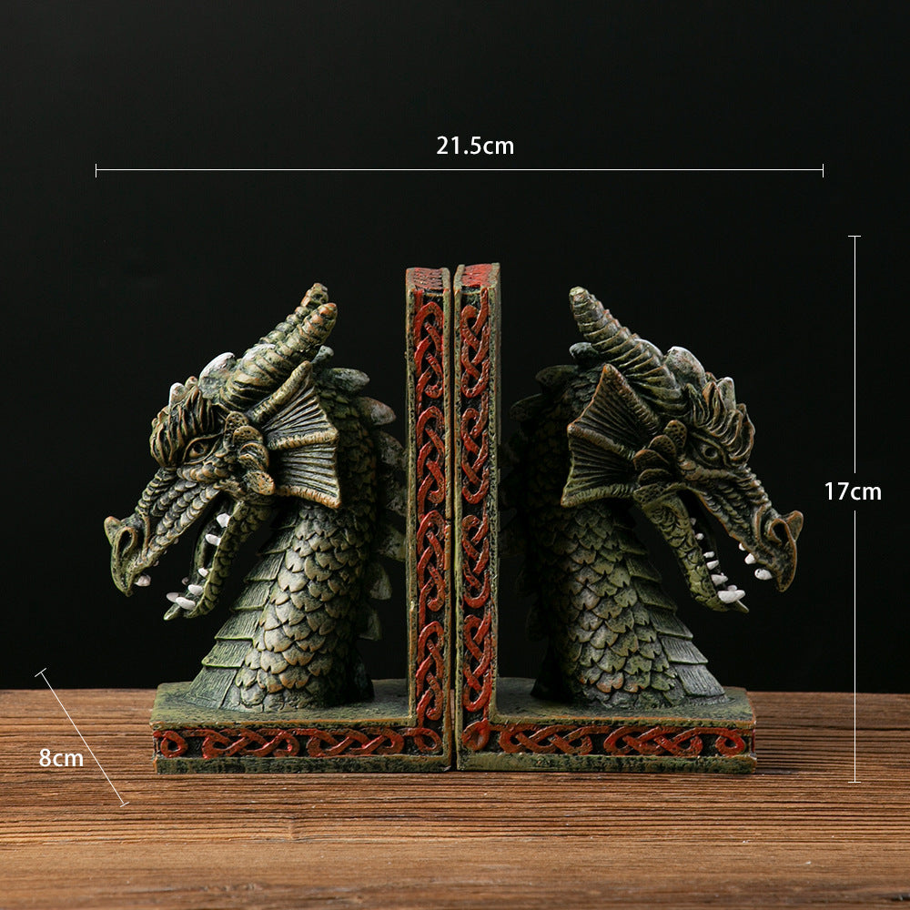 Decorative Green Dragon Bookends Ornaments