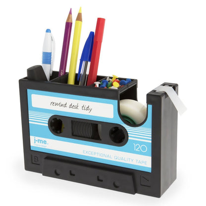 Cassette Tape Dispenser Pen Holder Pencil Pot