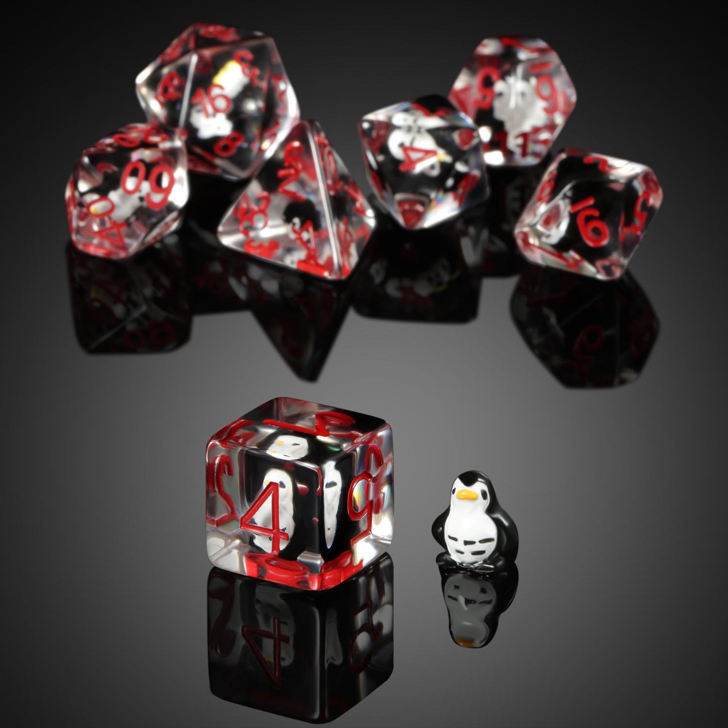 Killer Penguin Polyhedral Dice Set