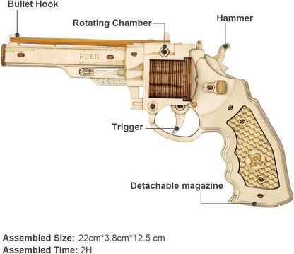 ROKR Wooden Puzzle Gun Model DIY 3D Building Kit