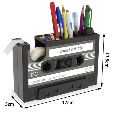 Cassette Tape Dispenser Pen Holder Pencil Pot