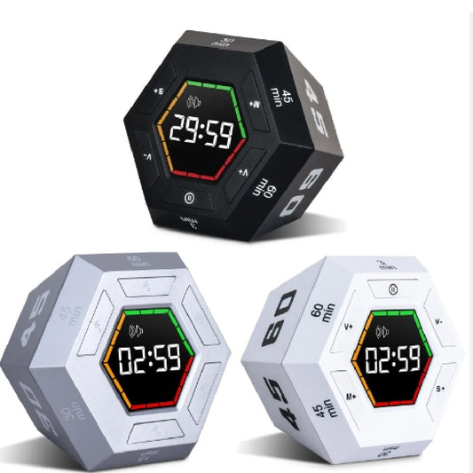 Hexagonal Visual Flip Electronic Timer Device Led Digital Display