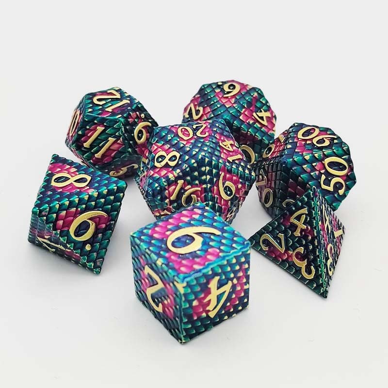 Dragon Scale Polyhedral Metal Dice Set