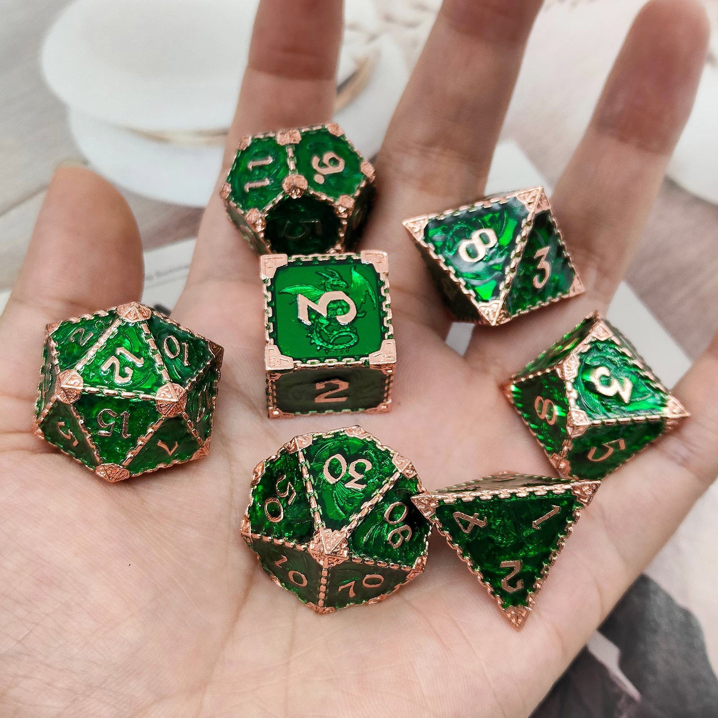 Metal Dragon Polyhedral Dice Set