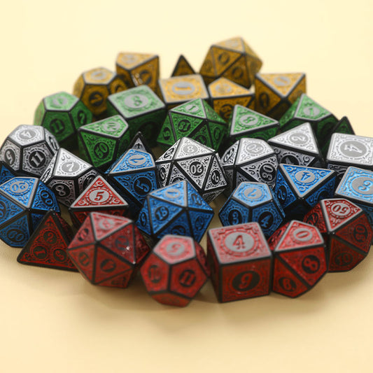 Patterned Polyhedral Dice Set