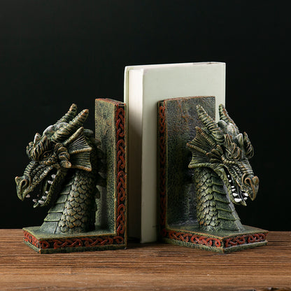 Decorative Green Dragon Bookends Ornaments