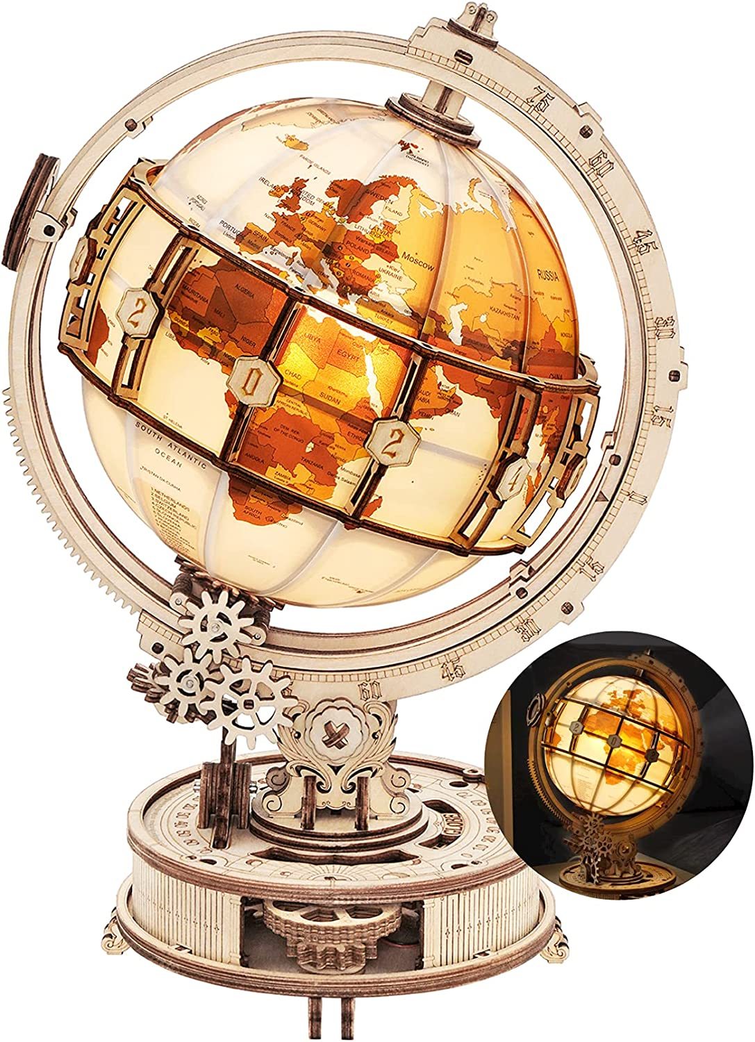 Rokr Luminous Globe 3D Wooden Model 180PCS Building Kit