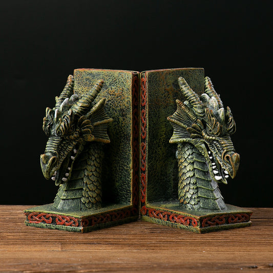 Decorative Green Dragon Bookends Ornaments