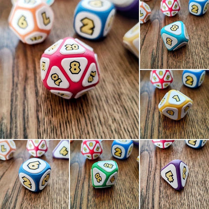 Colourful gaming Polyhedral Dice Set