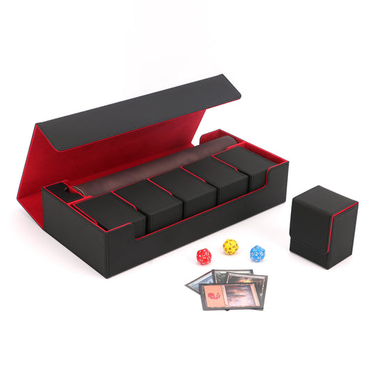 Multi Compartment TCG Cards Deck Box with Dice Tray