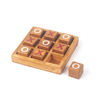 Wooden Noughts and Crosses Game