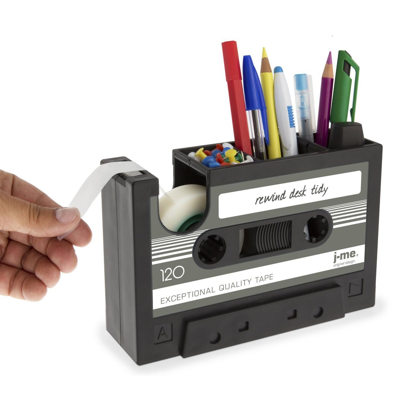 Cassette Tape Dispenser Pen Holder Pencil Pot