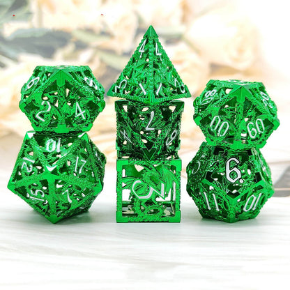 Hollow Metal Dragon Polyhedral Dice Set