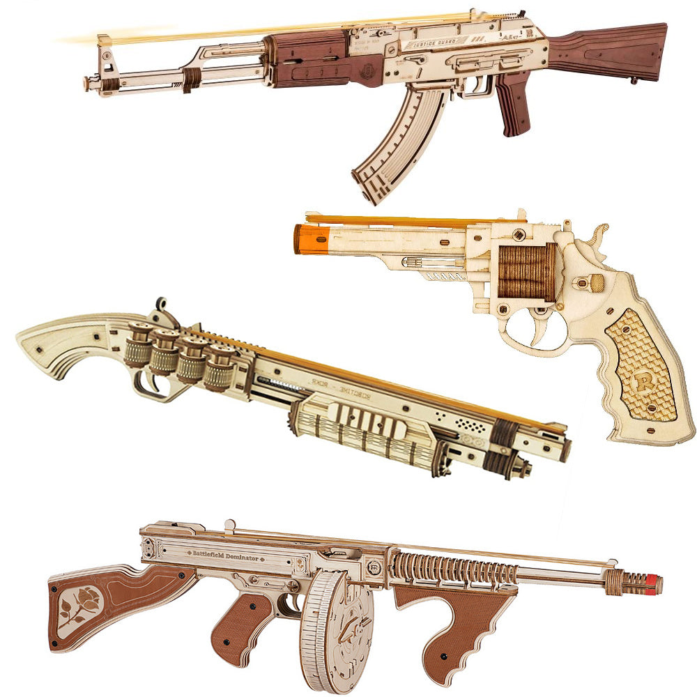 ROKR Wooden Puzzle Gun Model DIY 3D Building Kit