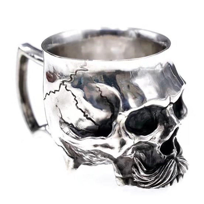 Gothic Skull Gentleman Alloy Sculpted Drink Cup