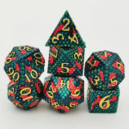 Dragon Scale Polyhedral Metal Dice Set