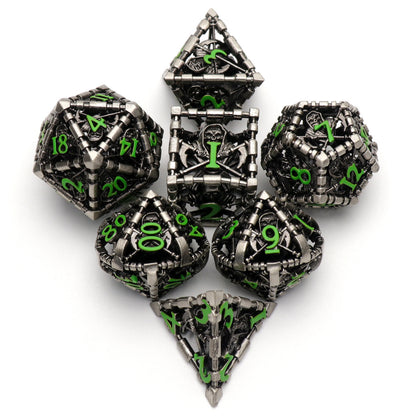 Hollow Metal Grim Reaper Polyhedral Dice Set