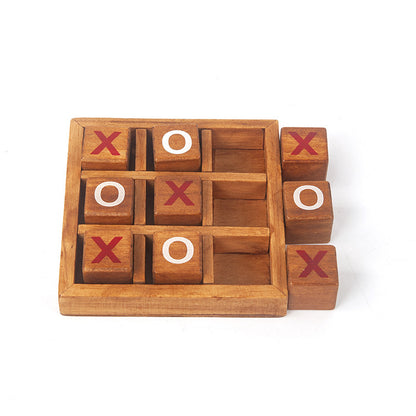 Wooden Noughts and Crosses Game