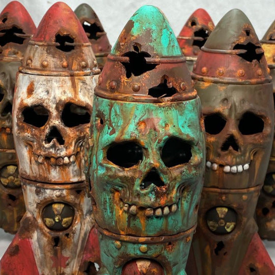 Skull Bomb Nuclear Warhead Resin Display Ornament