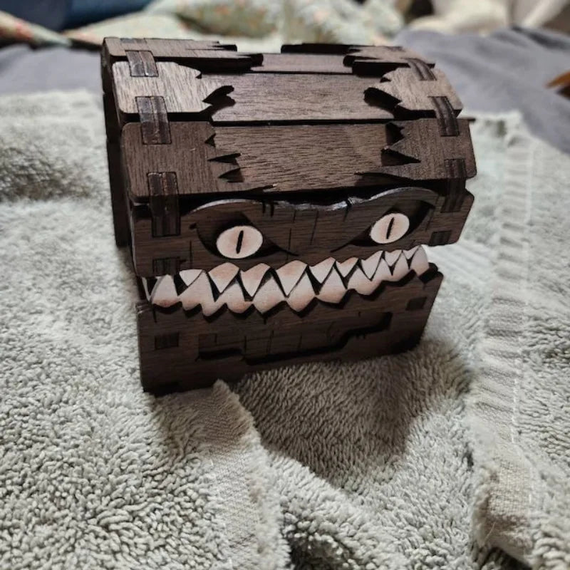 Mimic Style Chest Dice Holder for Tabletop Gaming Dungeons and Dragons