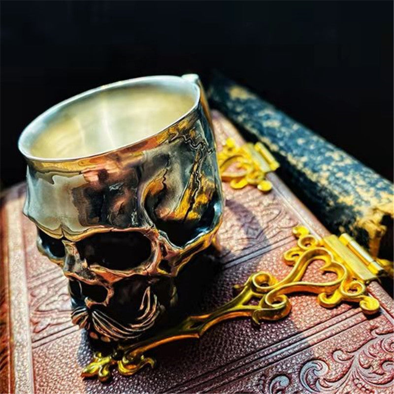 Gothic Skull Gentleman Alloy Sculpted Drink Cup