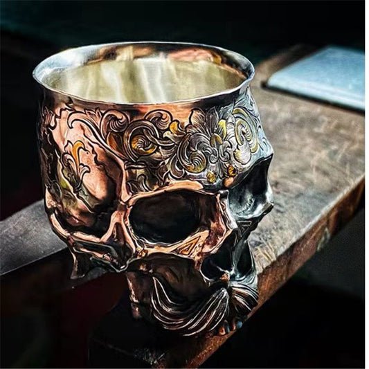 Gothic Skull Gentleman Alloy Sculpted Drink Cup