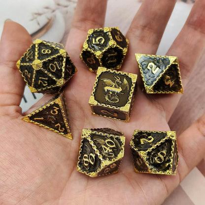 Metal Dragon Polyhedral Dice Set