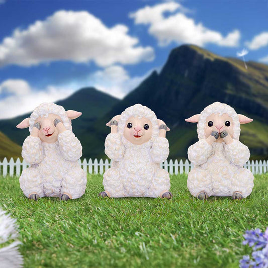 Three Wise Sheep 8.5cm