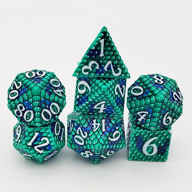 Dragon Scale Polyhedral Metal Dice Set