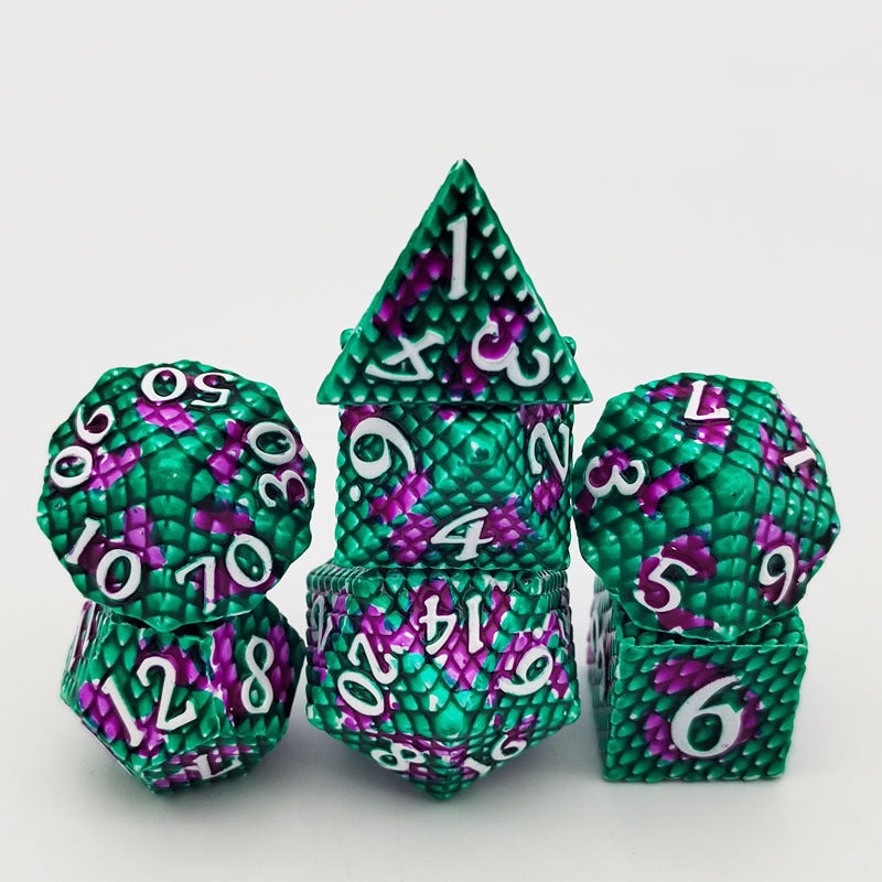 Dragon Scale Polyhedral Metal Dice Set