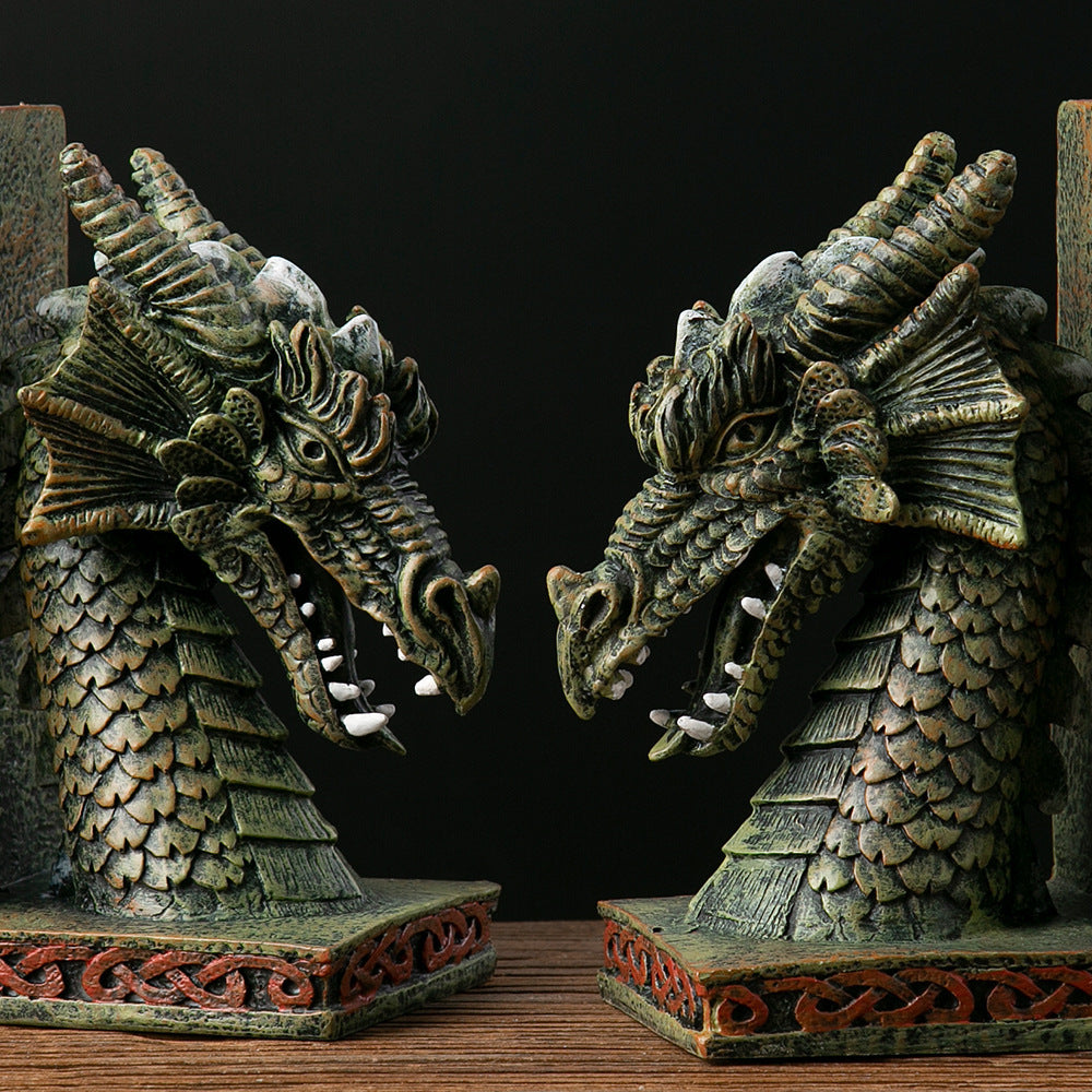 Decorative Green Dragon Bookends Ornaments