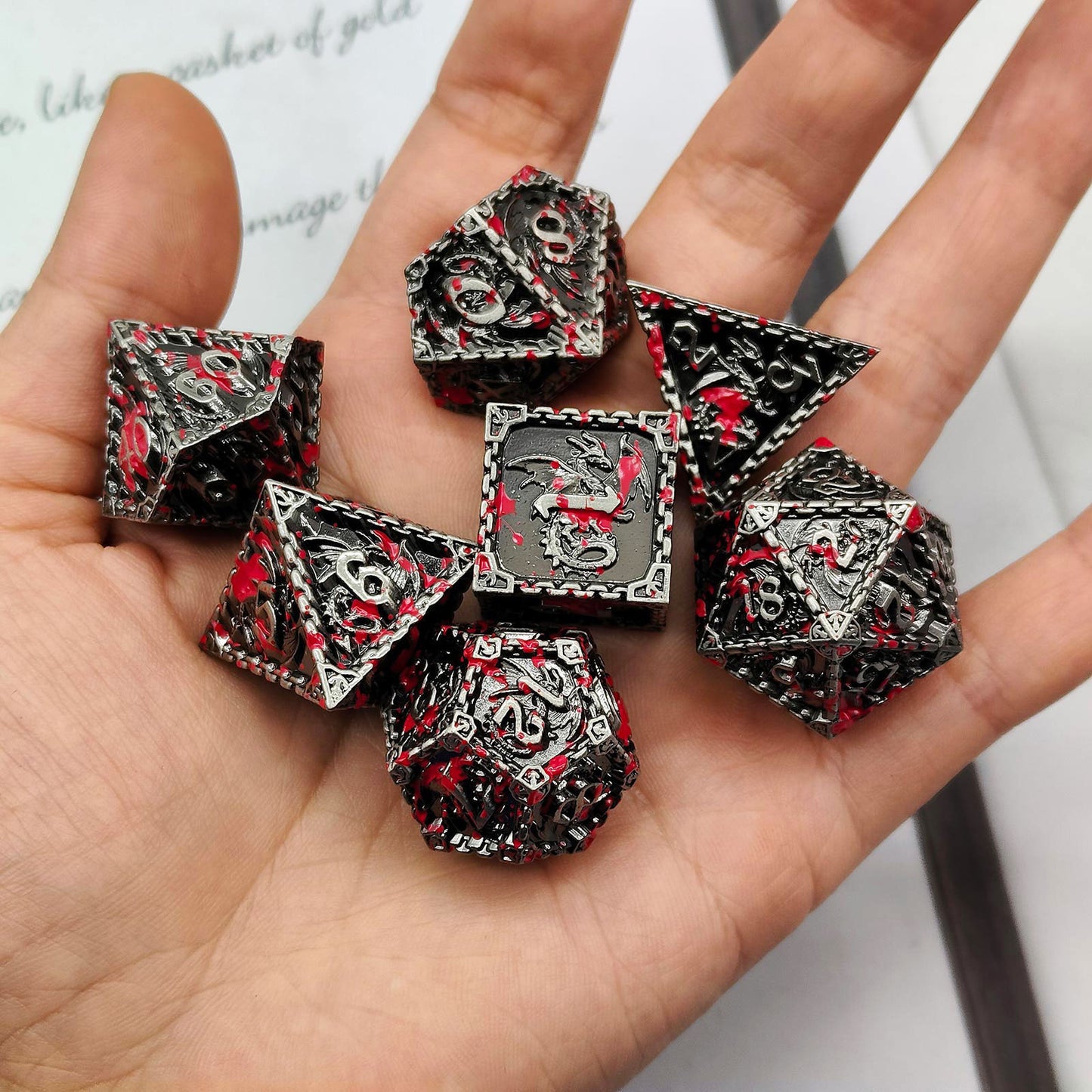 Metal Dragon Polyhedral Dice Set