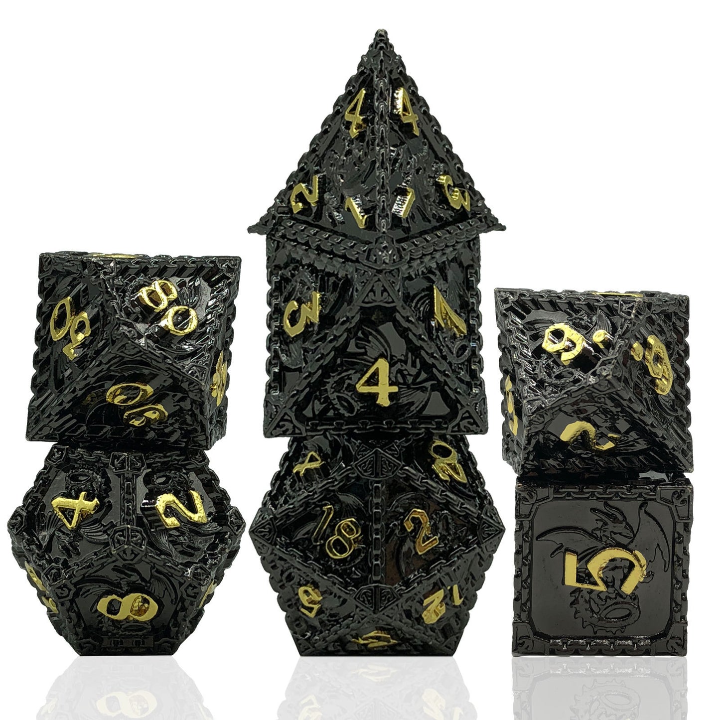 Metal Dragon Polyhedral Dice Set