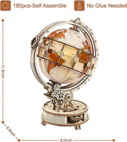 Rokr Luminous Globe 3D Wooden Model 180PCS Building Kit