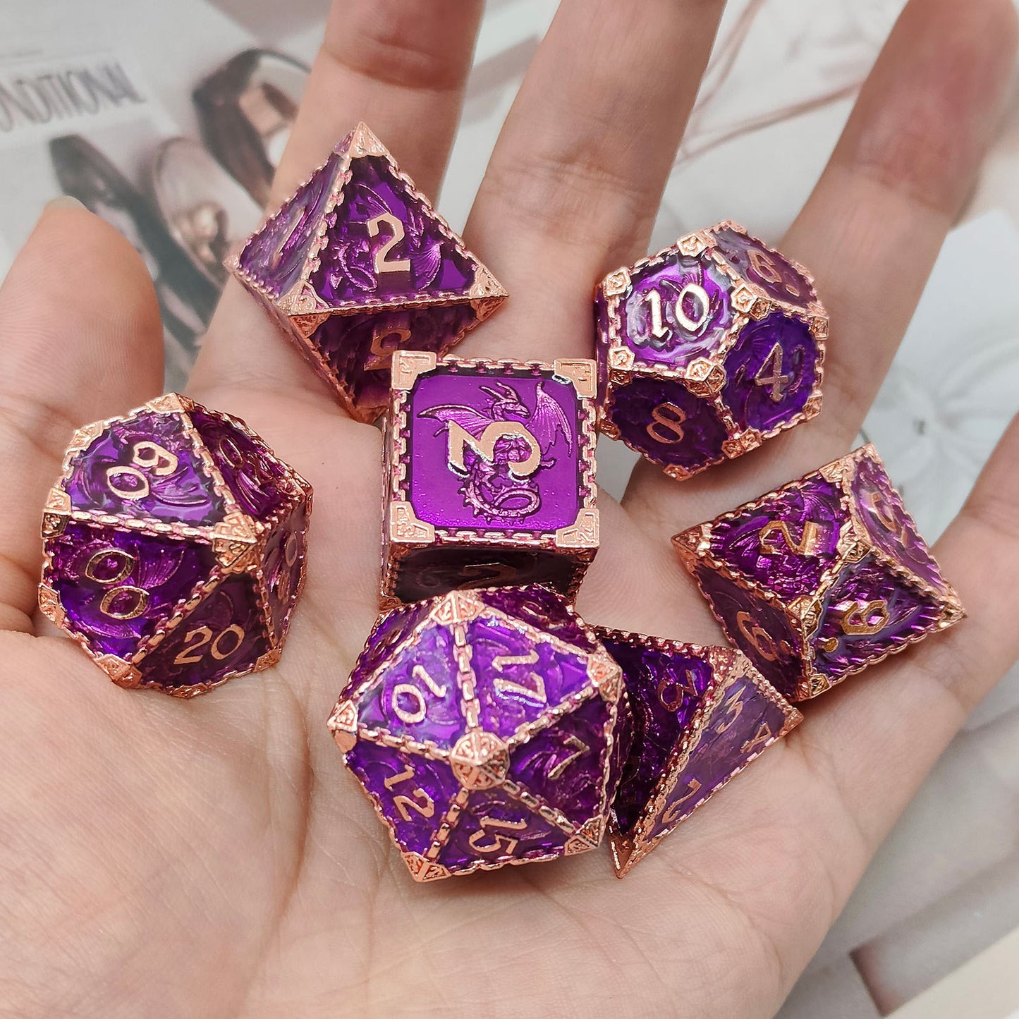 Metal Dragon Polyhedral Dice Set