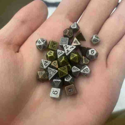 Mini 6mm Polyhedral Metal Dice Set