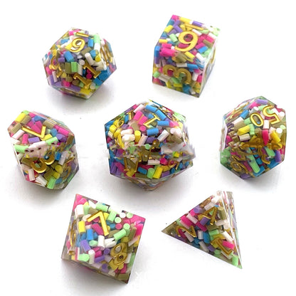 Resin Charms Variety Polyhedral Dice Set