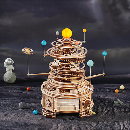 Robotime Rokr 316PCS Mechanical Solar System Orrery DIY Wooden Model Kit