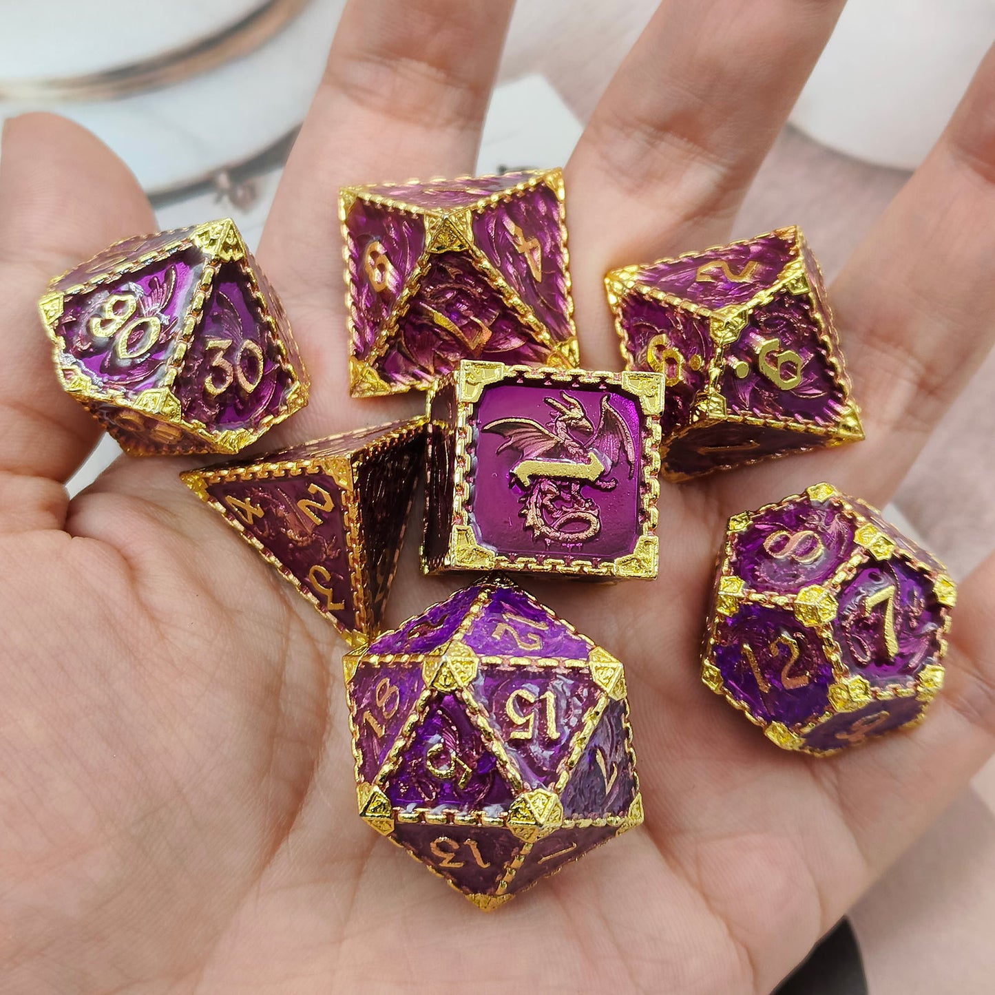 Metal Dragon Polyhedral Dice Set