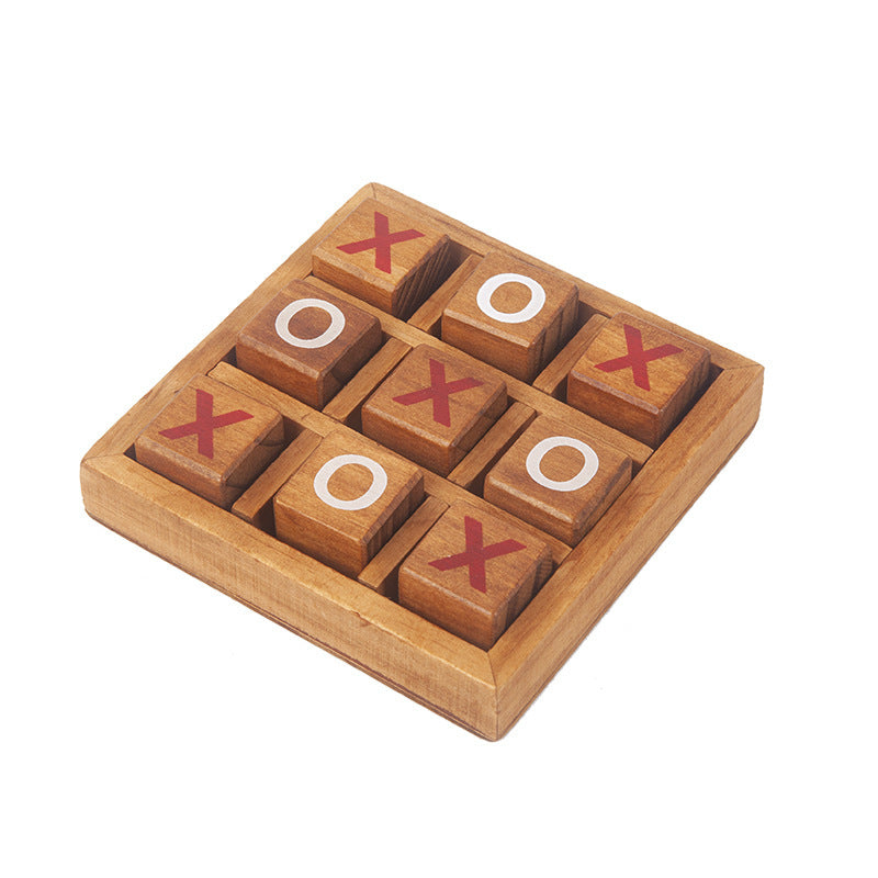 Wooden Noughts and Crosses Game